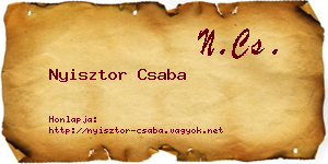 Nyisztor Csaba névjegykártya