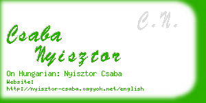 csaba nyisztor business card